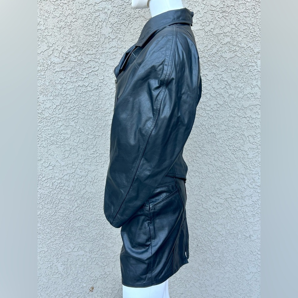 1980 Winlit Vintage Leather Jacket & Skirt sz M EUC - Picture 4 of 14